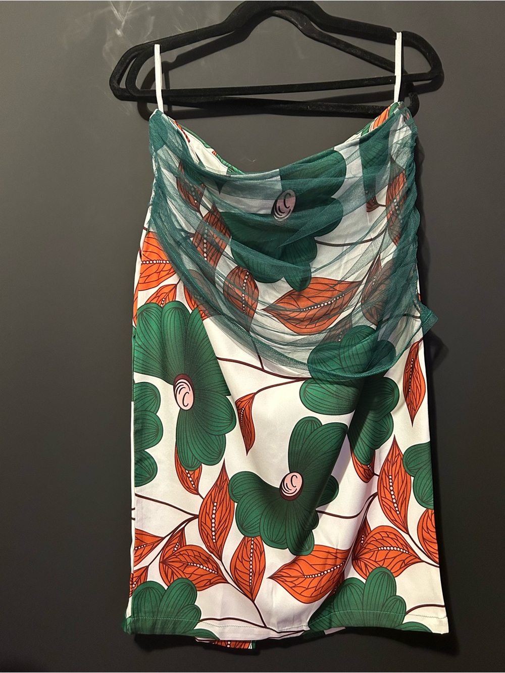 STYLEWE Green & Orange Floral Midi Skirt
